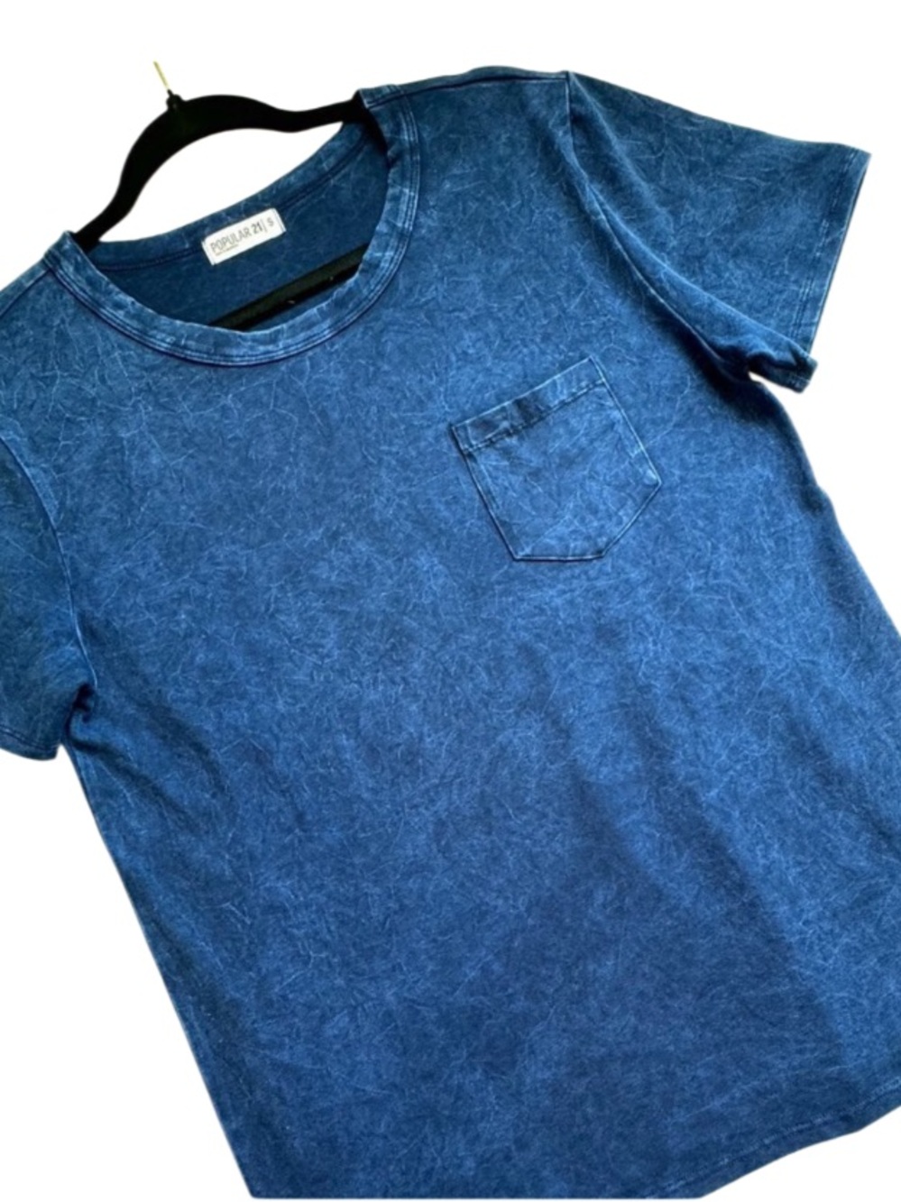 NWT Sapphire Blue Mineral Washed Basic Tee